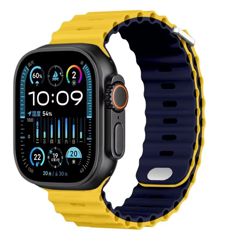 Силиконовый ремешок 'Океан' для Apple Watch Band Ultra 3/2 49мм 46мм 45мм 42мм 44мм 41мм Спортивный браслет iWatch 11 10 9 8 7 6 5 SE ремешок