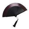 Ancient Fan Hollow Out with Tassels Vintage Bamboo Folding Fan Decor Ladies Hand Fan Daily Use