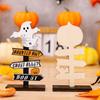 Trick or Treat Halloween Wooden Ornaments Festival Atmosphere Prop Desk Ornaments Pumpkin Ghost DIY Gifts Pumpkin Ghost Decor