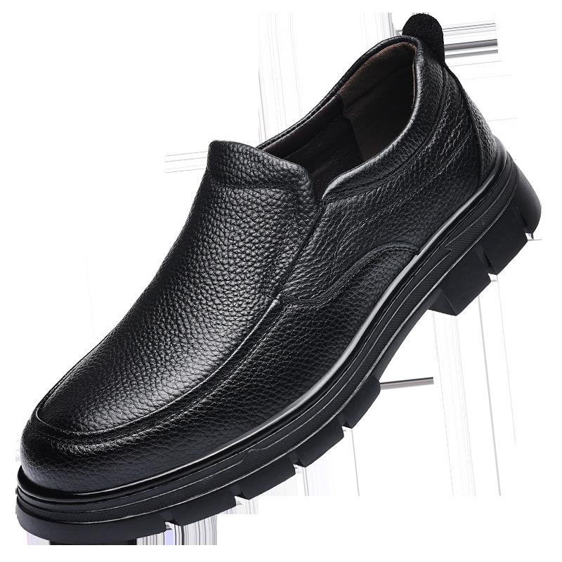 2024 осень новые мужские деловые повседневные кожаные туфли мужские кожаные дышащие туфли для пап среднего возраста комбинезоны 8981