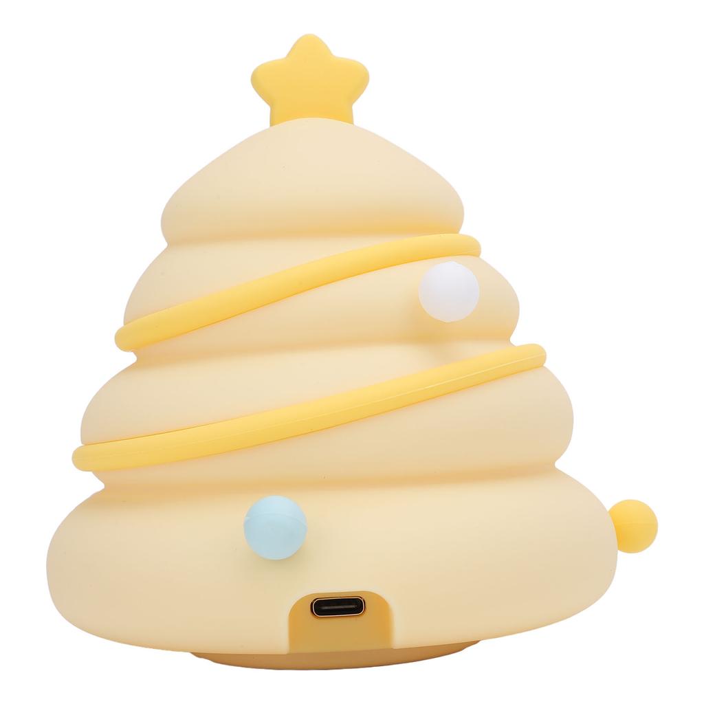 Xmas Tree Night Light Decor Silicone Cute Nursery Nightlight 3 Level Dimmable Rechargeable Bedside L