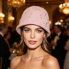 Warm Knit Hat for Large Heads Sparkly Winter Knitted Hat, Women Rhinestone with Faux Pearl Bow, Korean Style Headwear Stretch Cuffed Ribbed Skull Cap