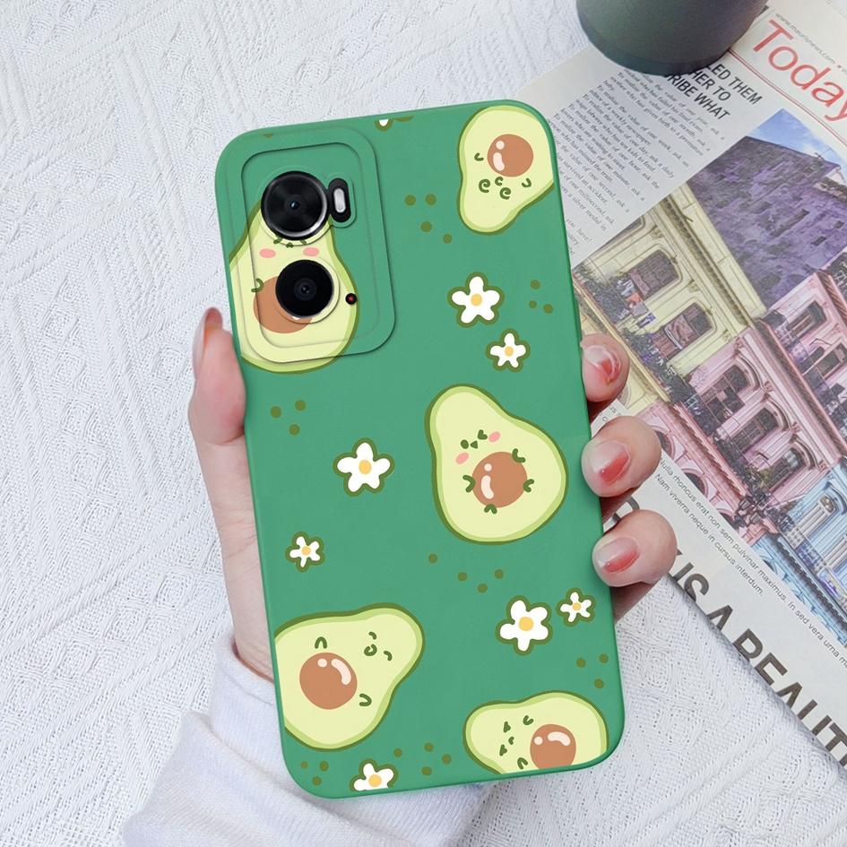 Phoone Case For OPPO A76 A73 A93 A74 A96 A78 A94 A8 A9X Cover Fashion Design Avocado Shockproof Screen Protector Matte Soft Silicone For OPPO Bumper