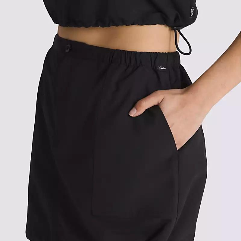 Vans Riley Nylon Mini Skirt Casual Short Skirts Women's Black VN000KG6BLK