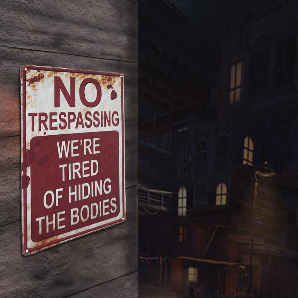 No Trespassing Retro Metal Sign Flag Plaque Bar Club Cafe Garage Wall Decor Art