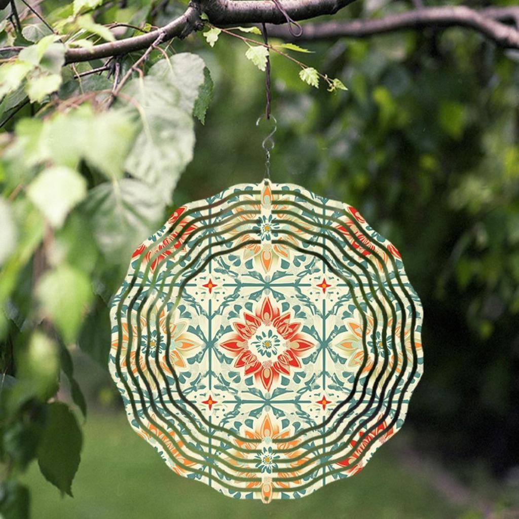 Винтажный цветочный колокольчик для ветра 10 дюймов для декора сада на открытом воздухе, вращающийся крючок, украшение для балкона, крыльца, прочный металлический колокольчик для ветра, без электричества