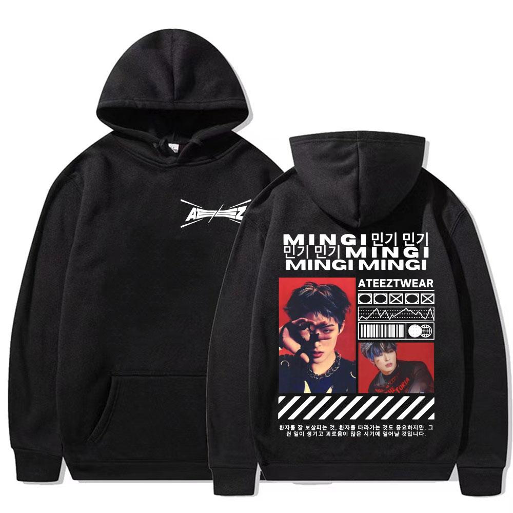 Мировой тур Ateez 2025 года «Навстречу свету»: Пуловеры Воля к власти Мужские Женские Корейская мода Хип-хоп Толстовка с длинным рукавом Худи