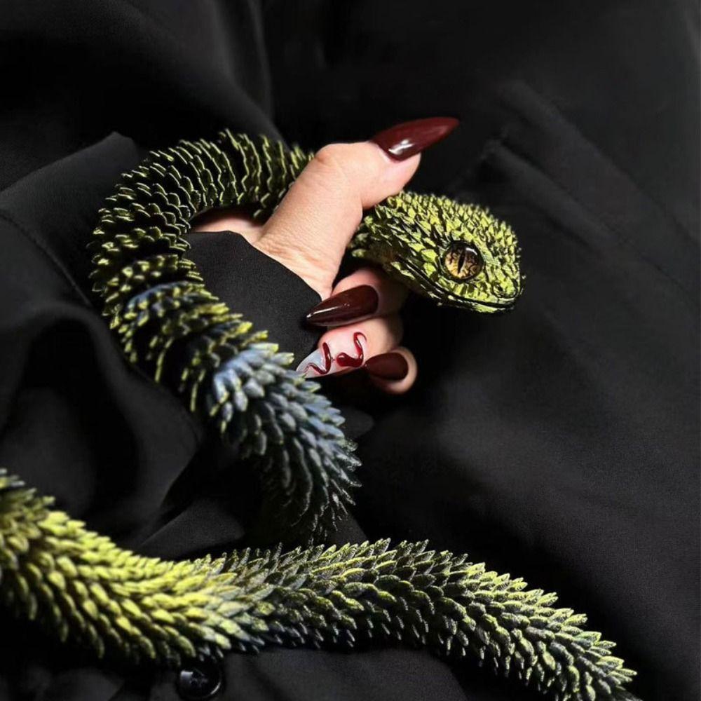 Movable Joint Snake Fidget Toy PLA Simulation Snake New Desktop Ornament Kids Play