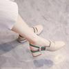 Baotou Sandals Women's 2025 New Summer Wear Medium Heel Thick Heel High Heel with Skirt Temperament French Single Shoes