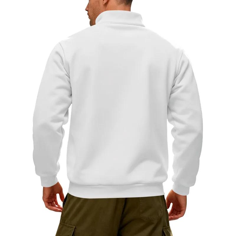 Зимний флис Тяжелые толстовки Свободные Уличные Мужские Теплые Пуловер с полумолнией и воротником-стойкой Спортивное худи для мужчин