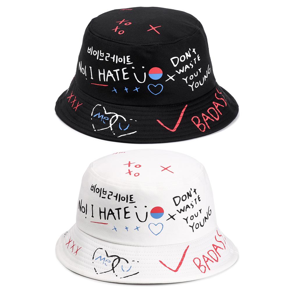 Fashion Outdoor Cotton Fisherman Hat Graffiti Hat Bucket Hat Hip Hop Cap