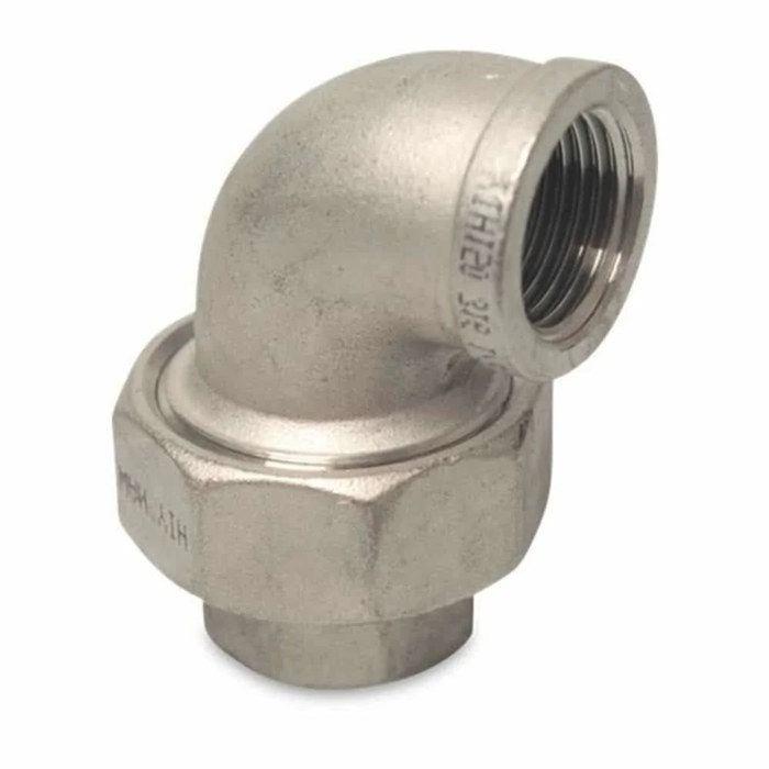 Raccord fileté en acier inoxydable coude 90° 2" IG type conique