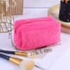 Новая простая модная плюшевая косметичка-клатч цвета конфет, переносная косметичка, косметичка, косметичка для путешествий, органайзер для набора косметики