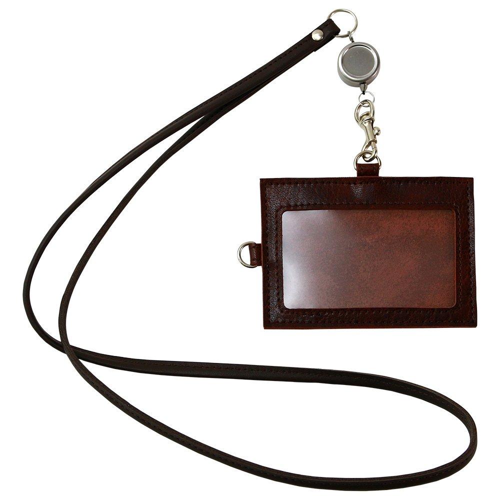 AGILITY affa "Reel ID Holder" with reel, leather ID card case, genuine cowhide leather