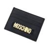 Moschino Кожаный кошелек-кардхолдер с текстурой, открытый, женский, черный A811680030555
