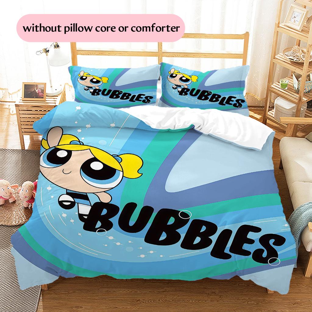 Powerpuff Girls Bubbles Sweet Duvet Cover & Pillowcases, Powerpuff Girls Fan Bedding, Great Gift.chl
