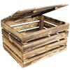 Coffre De Rangement En Bois Flammé CREATIVE DECO - 50 X 40 X 30 Cm - Style Industriel-loft