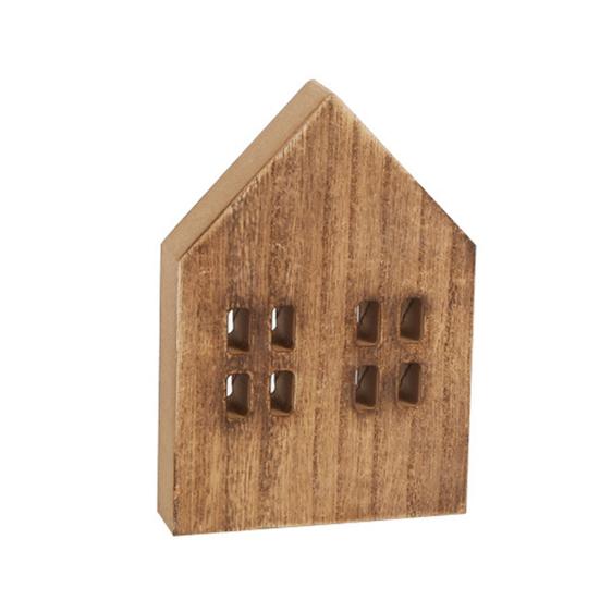 Wood Craft Eco-friendly Unique Design No Glitch Nordic Style Miniature Christmas Decor Good Texture Small House Wooden Craft Household Supply