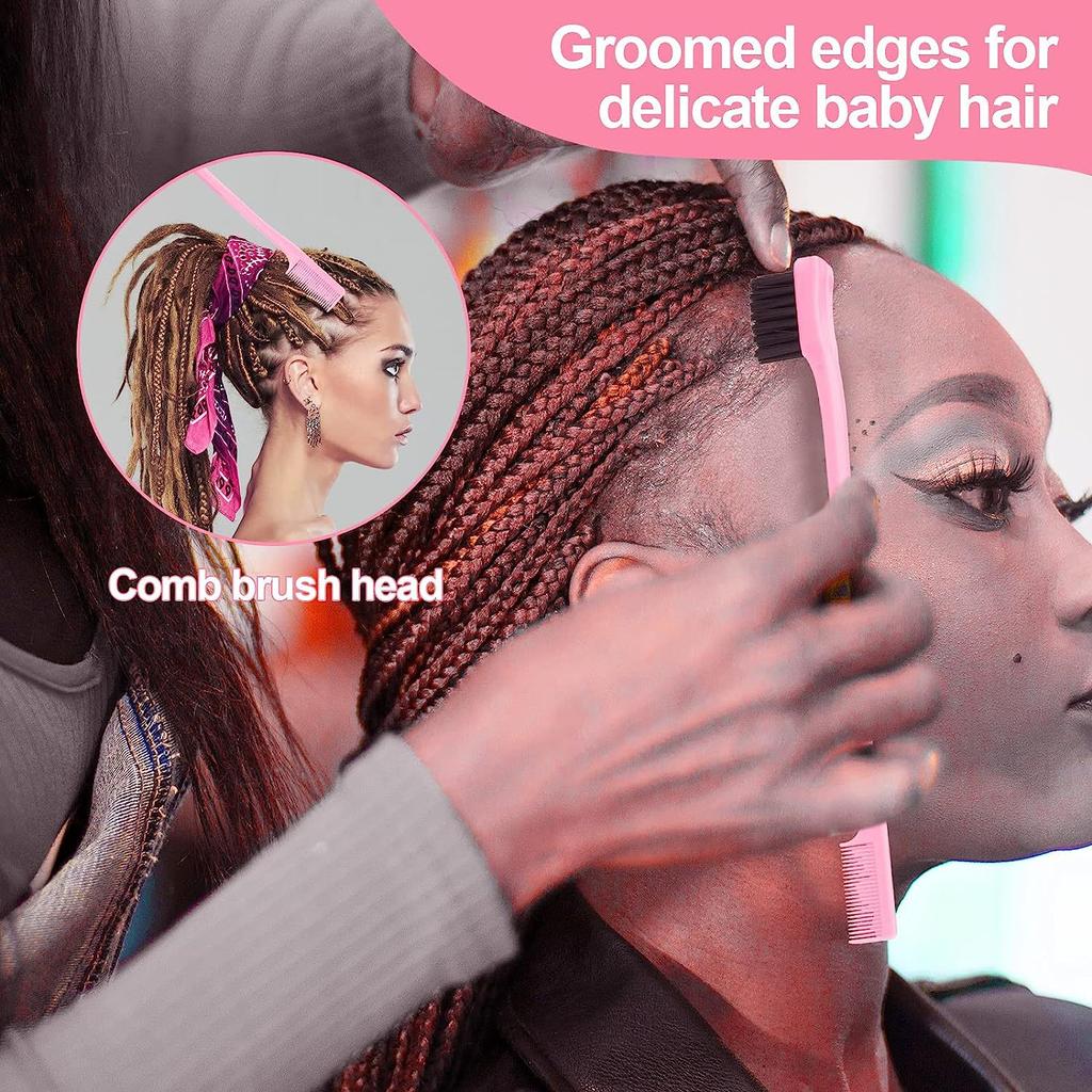 3 шт./набор парикмахерских инструментов, стальные иглы, расческа с острым хвостом, сегментированное окрашивание, двухсторонняя щеточка для бровей, щеточка для краев, щетинная расческа