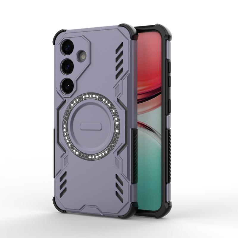 Магнитный Роскошный Бронированный Противоударный Чехол для Samsung S25 Capas Роскошный Цвет Твердый Противоударный Круглый Магнитный Samsung Galaxy S25