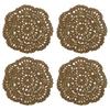 Uxcell Crochet Doilies, Cotton Woven Coasters, Lace Round Handmade Coasters with Floral Patterns for Wedding Party Decorations, Light Brown, 100mm,