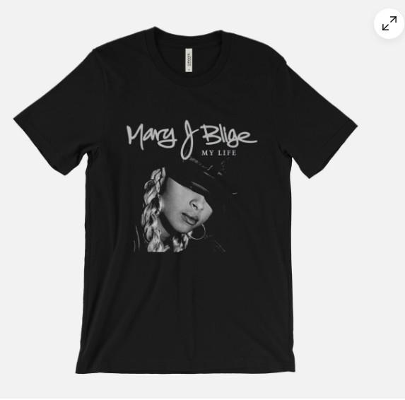 Мэри Джей. Футболка Blige - Моя жизнь - Плохой парень - Аптаун 90-е rnb королева хип-хопа