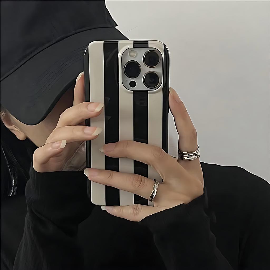 Ретро-полоски Instagram Простота Чехол для телефона для iPhone 17 16 15 14 13 12 11 Air Pro Max X XS 7 8 Plus Глянцевая пленка Жесткий ПК-чехол