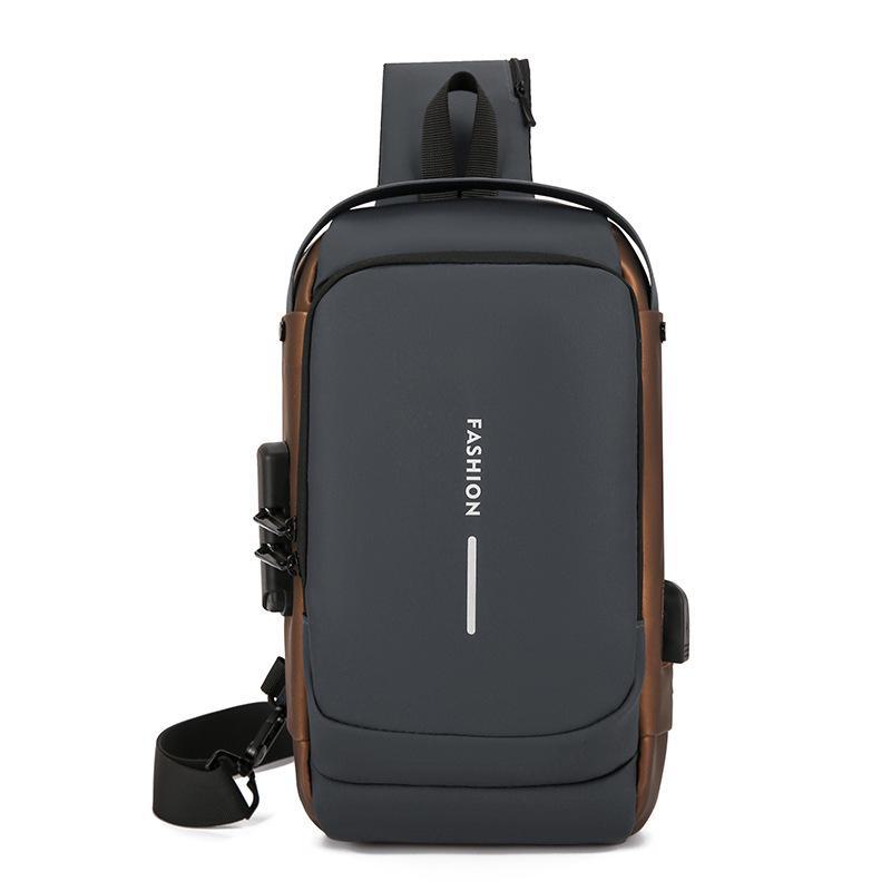 Men’s Anti-Theft Cross-Border Business Messenger Backpack - Large Capacity Shoulder & Chest Bag for Motorcycling.