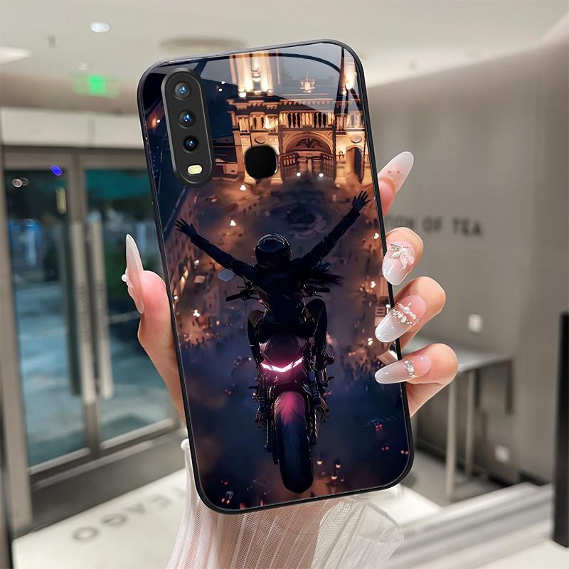 Красивый Цветок Милые Кошки Чехол Для Vivo Y11 2019 1906 Y12 Y17 Y15 Y19 Закаленное Стекло Чехол Для Телефона Защитная Крышка Жесткий Корпус