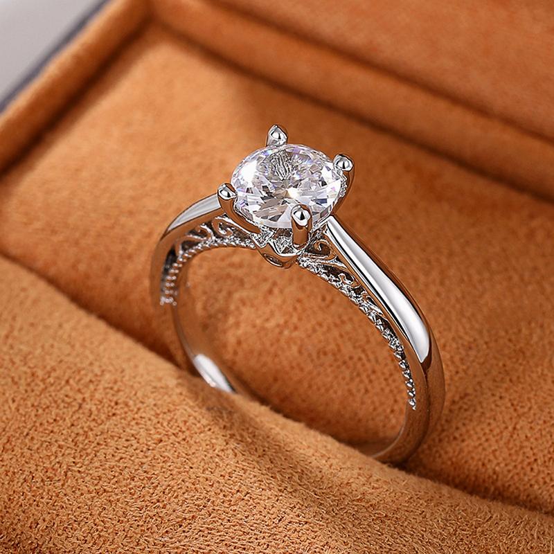 Кольца Huitan AA Round Cubic Zirconia, роскошное обручальное кольцо Eternity, цветное высококачественное классическое ювелирное украшение для женщин