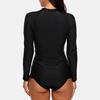 CHARMLEAKS Women Zip UV Sports Shirt Rash Vest Long Sleeve Rashguard Running Biking Beach Shirts Rashguard Tankini Top