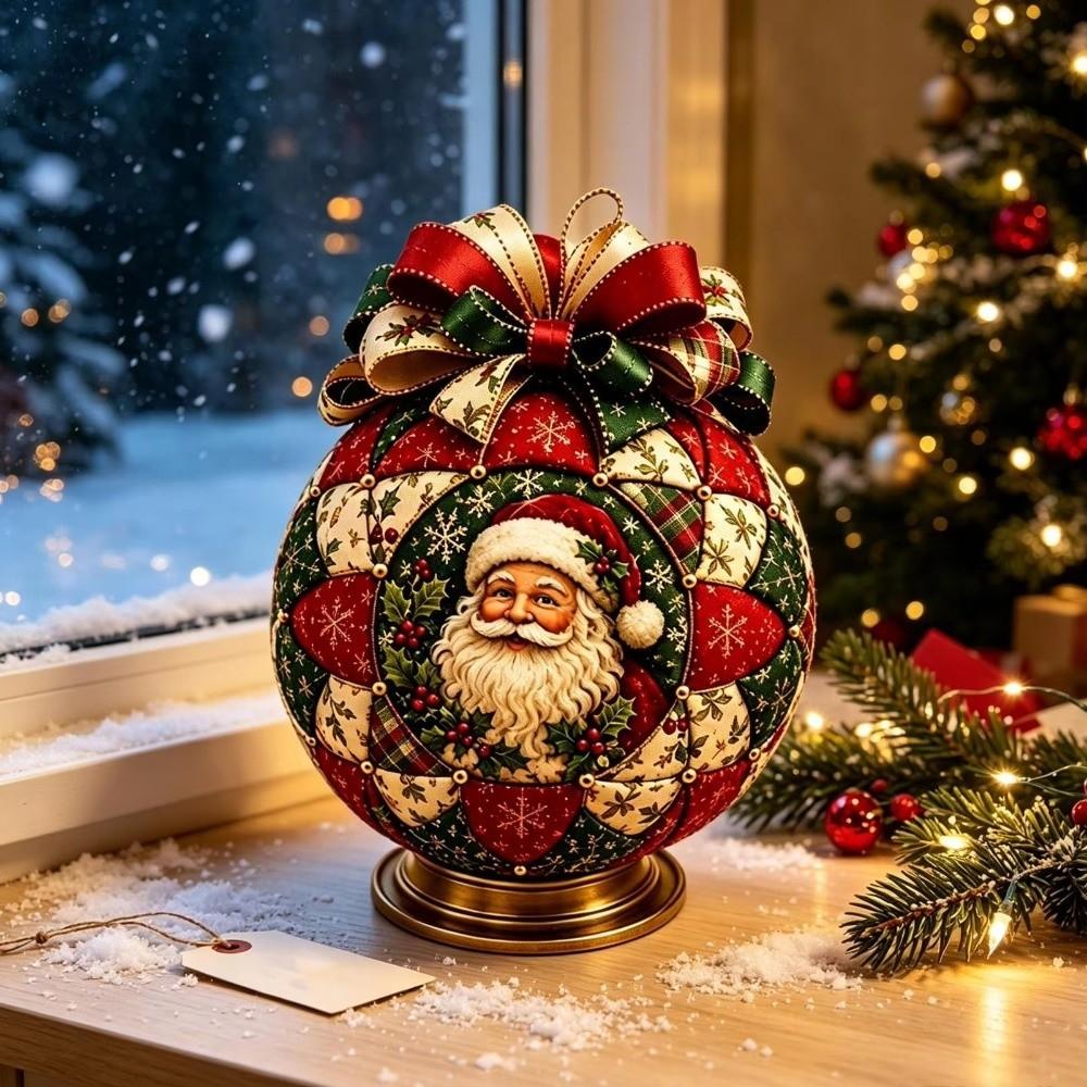 Handmade Christmas Quilted Ornament Set Snowman Deer Santa Quilted Ball Kit for Beginners
