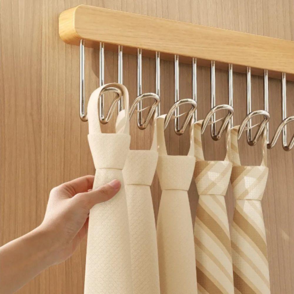 Multifunctional Pull Out Hook Rack 8 Hooks Wardrobe Sliding Rack Wardrobe Storage