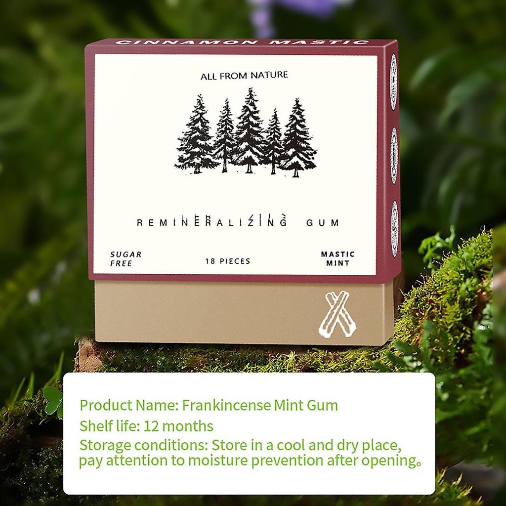 Remineralizing Chewing , New Organic Natural Mastic Mint Sugar-Free Freshen Breath For Teeth & Health Enamel Care 4 Boxes