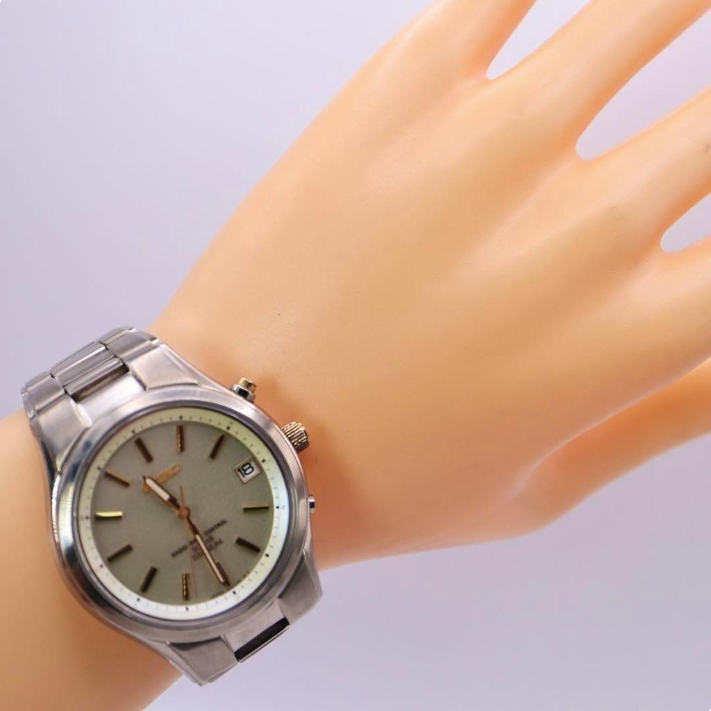 [USED] SEIKO Date Round Solar Women's Watch 1234