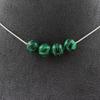 Stones and Minerals. Necklace 4 Malachite Pearls (with Resin) 8 Mm. Steel Chain Necklace Women, Men. Customizable Size.