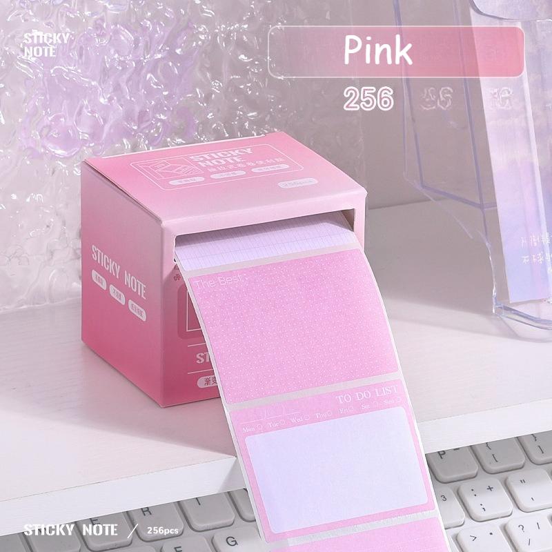 New Gradient Color Boxed Sticky Notes Students with Full Adhesive Index Label Stickers Memo Pad 256 Pieces