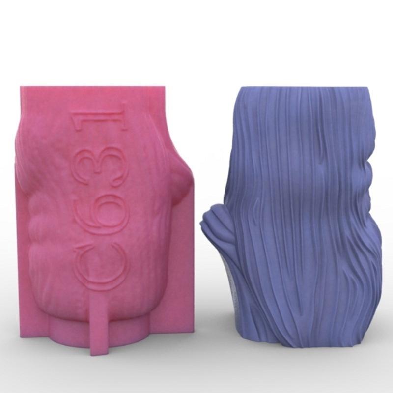 Силиконовые формы для лепки из глины, формы для цветочных горшков, силиконовые формы в форме девочки для подставок для ручек, для суккулентных плантаторов, подставка для ручек в виде цветочного горшка