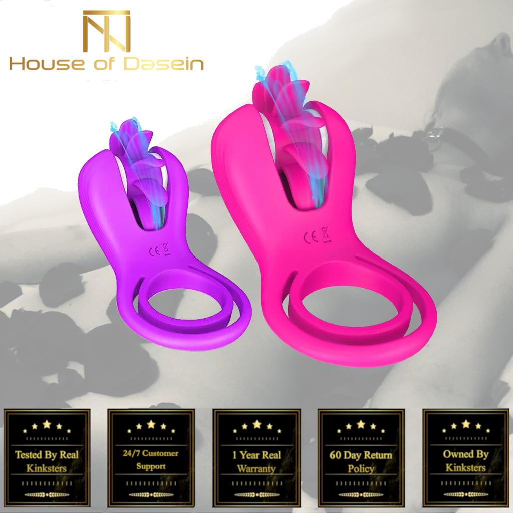 Double  Ring Spinning Oral Sex Licking 10 Speeds For Couples    Rings