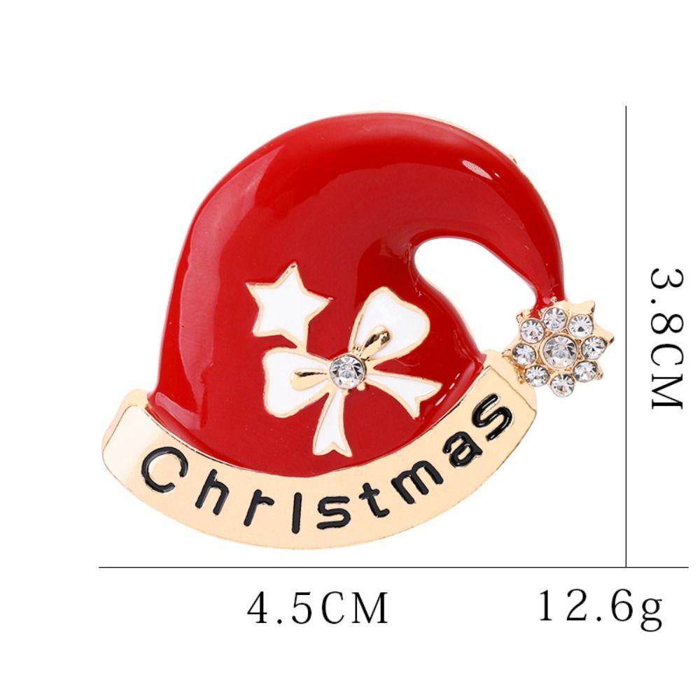 Snowman Santa Rhinestone Badge Fashionable New Year Pins Christmas Brooch Christmas Present