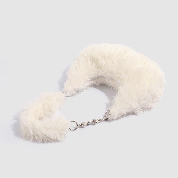 2024 New Autumn and Winter High-end Furry Bag Women's Fashion Versatile Plush Handbag Underarm Bag Single Shoulder Plush Bag