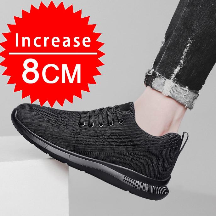 Модные мужские большие размеры 37-47, дышащая сетка, увеличивающая рост, спортивная обувь, мягкие, удобные, 8 см, скрытый каблук, увеличивающий рост, кроссовки, увеличивающие рост, повседневные