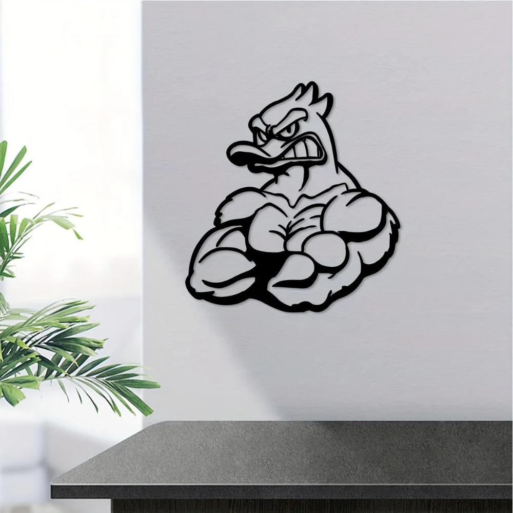 Creative Muscle Duck Iron Crafts - Unique Indoor Decoration for Living Room and Hallway, Stylish Outdoor Wall Décor