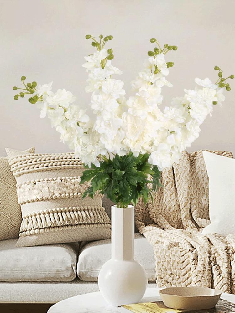 4 шт. шелковые цветы дельфиниума искусственные цветы 80 см длинный стебель живокость латекс настоящее прикосновение для высоких ваз столов домашний свадебный сад декор