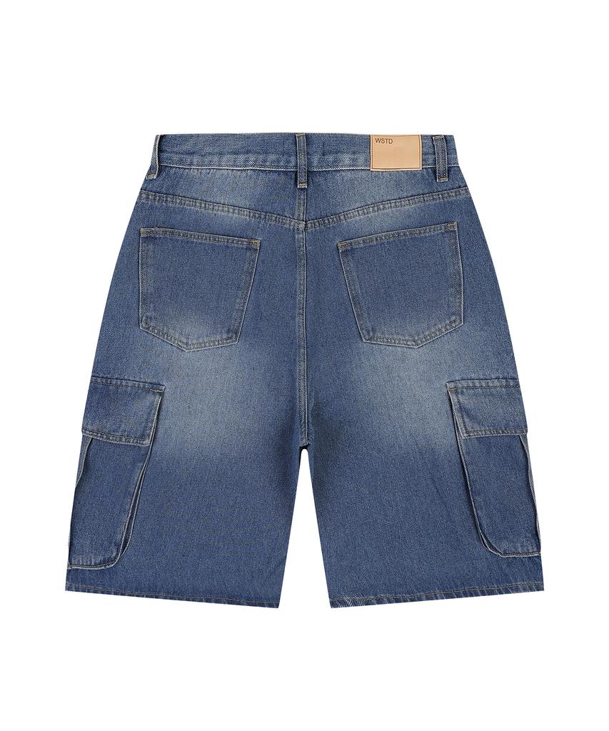 W STANDARD Cargo Denim Half Pants [Blue]