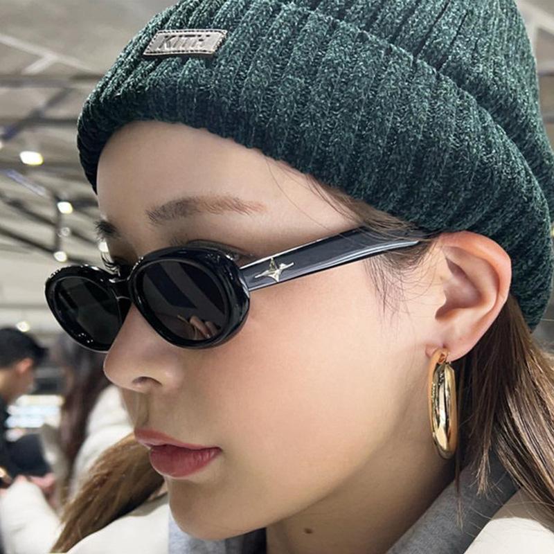 Модные очки в корейском стиле для женщин, овальной формы, стильные, антибликовые, женские солнцезащитные очки высокого качества