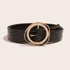 Irregular Round Buckle Crocodile Pattern Belt Sweet Women Belt Versatile Women Belt