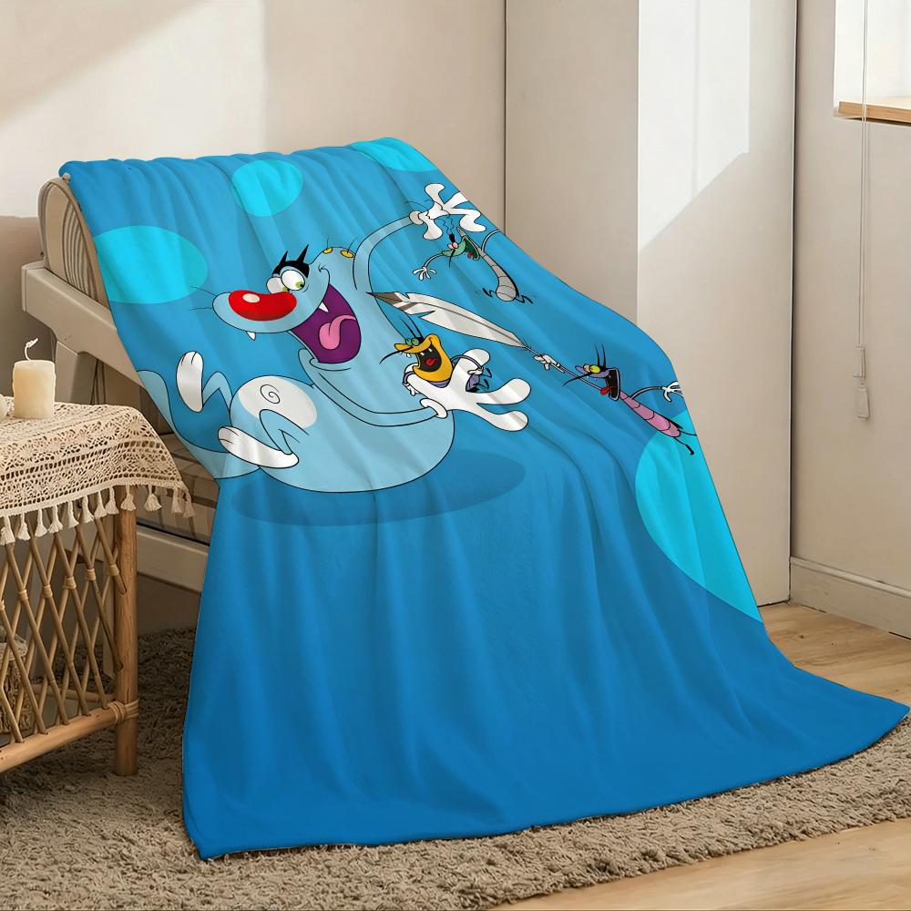 O-oggys and the Cockroaches Throw Lightweight 240g Flannel Blanket Soft Skin-friendly for Summer Cooling