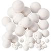 Assortment of Cotton Balls - White - 12 To 50 Mm - 42 Pcs - Mixed - Perforated Hole