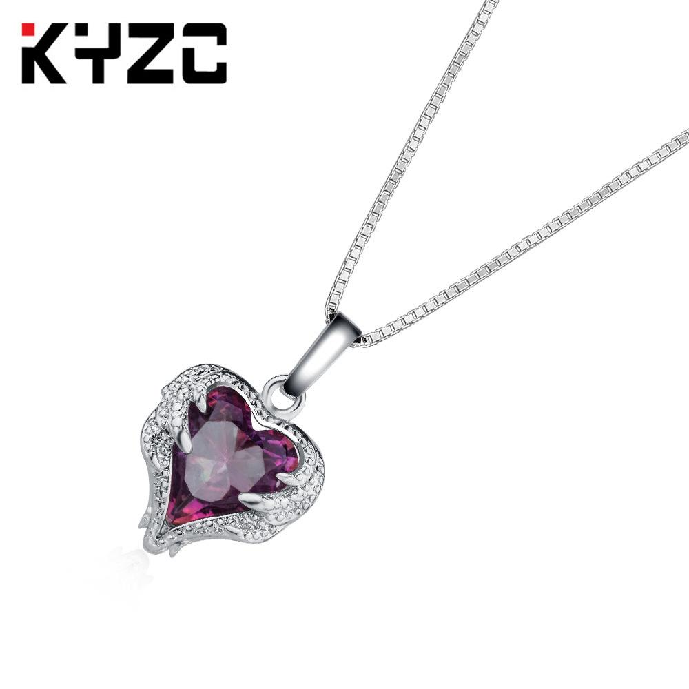 Jewelry Heart Crystal Necklace, Angel Pendant Short Sweater Chain Jewelry